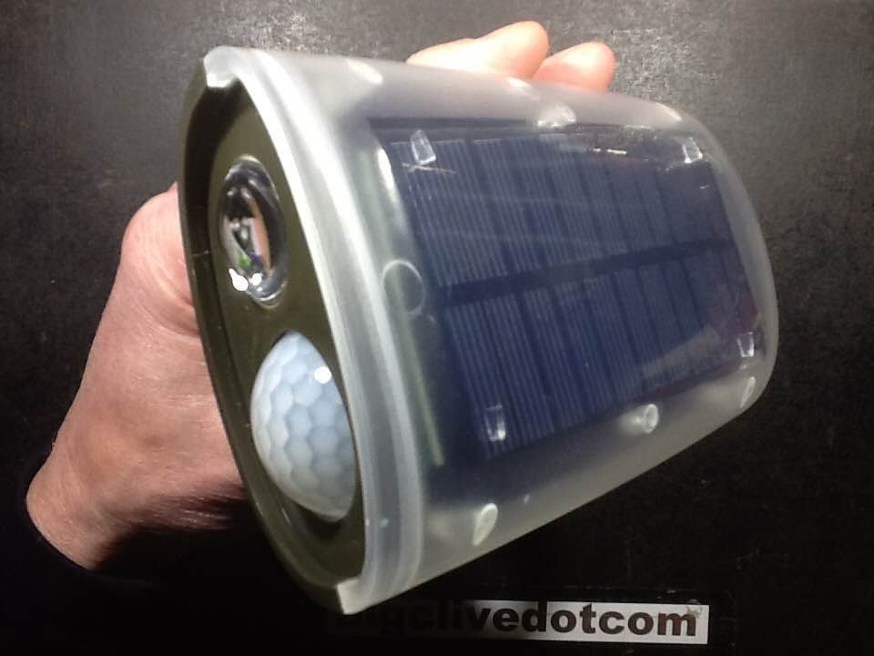 A look inside a solar powered LED security light.