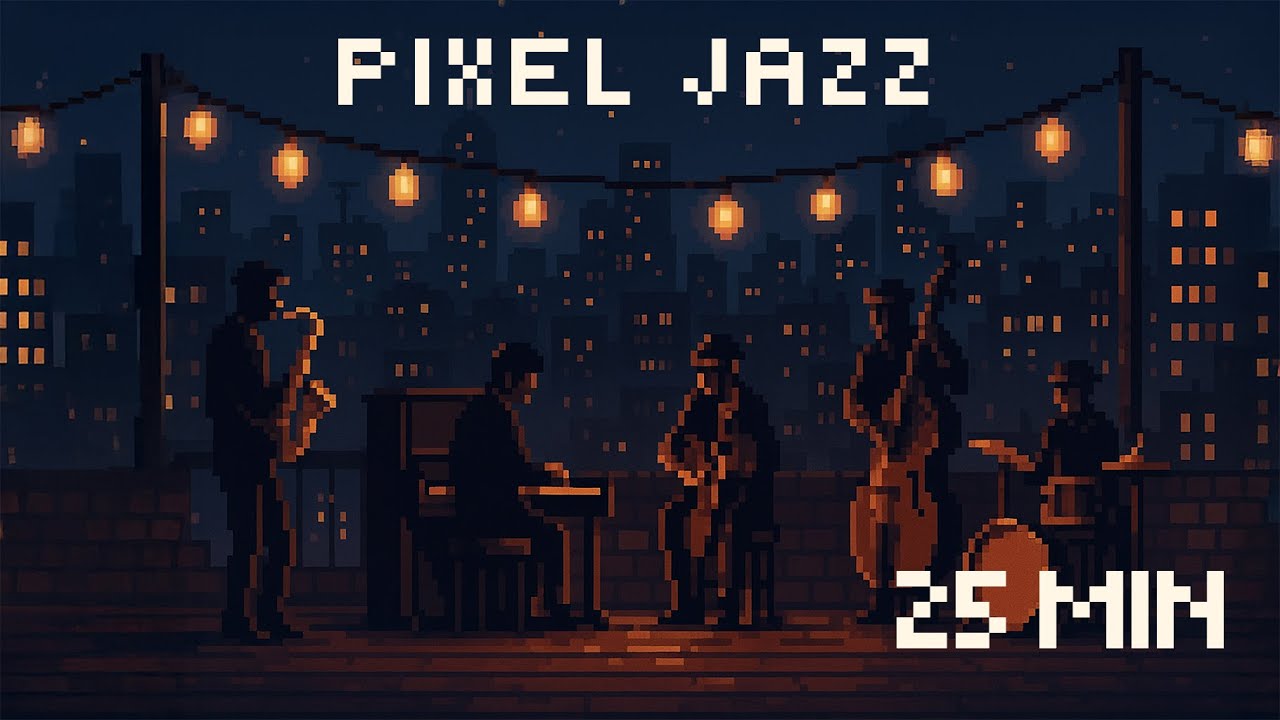 25 Minutes of Pixel Jazz on rooftop – Relaxing Music for Reading, Studying, and Unwinding