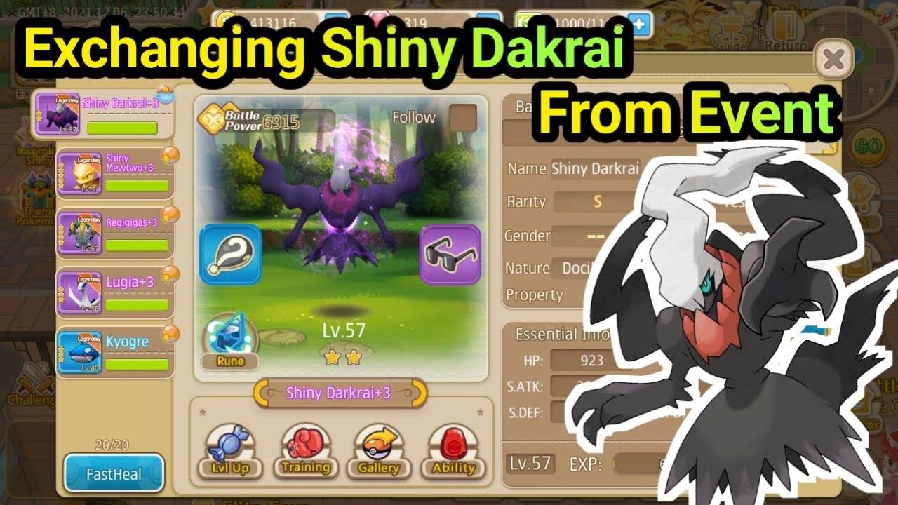 Ultimately Exchanged Shiny Darkrai From Evemt In Trainer Canyon