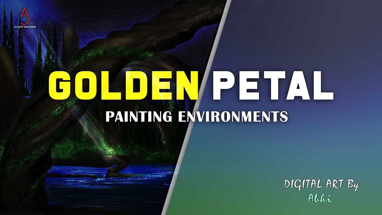 ENVIRONMENT DIGITAL PAINTING | GOLDEN PETAL | LANDSCAPE | DIGITAL ART | ANABHI