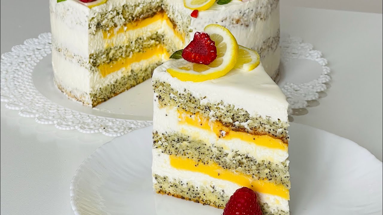 Tort cu mac și cremă de lămâie/Torta con semi di papavero e crema di limone