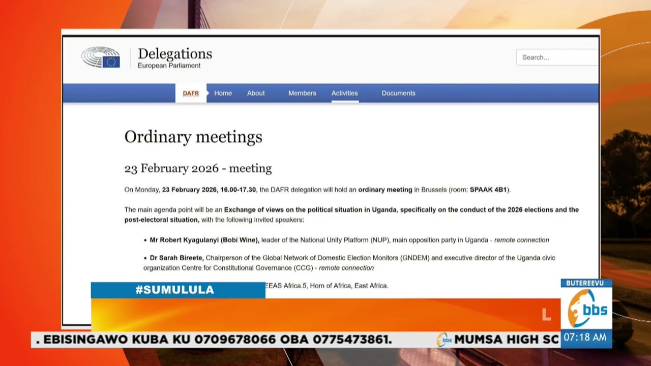 Robert Kyagulanyi Agenda Kwogerako eri Palamenti ya  European Union Olwaleero. #Sumulula