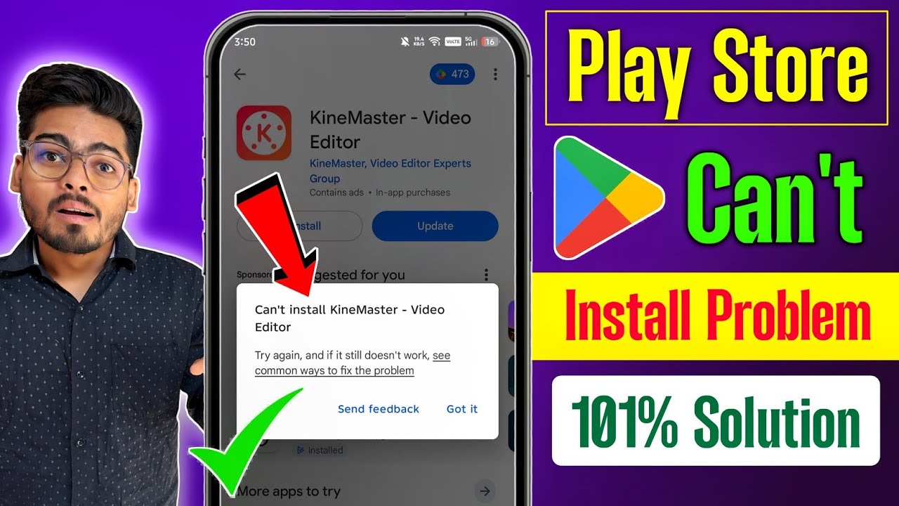How To Solve Can't Install App Problem On Play store | Play Store Can't install app problem Solve