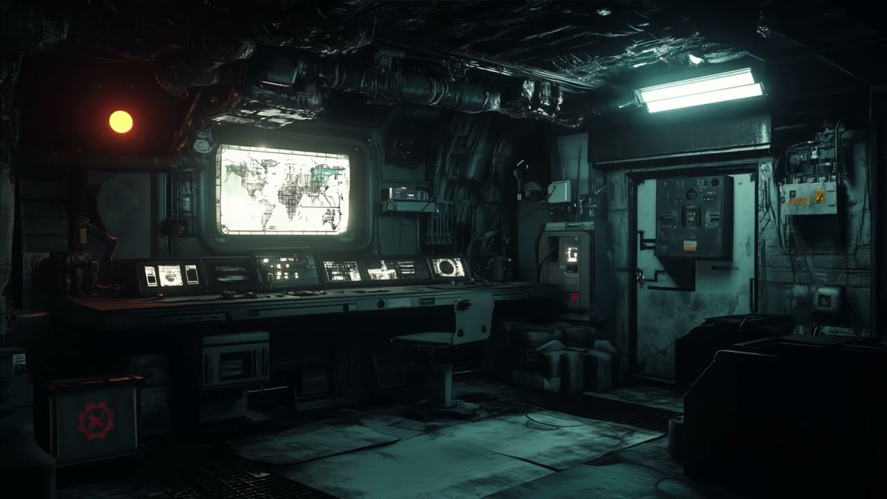Post-Apocalyptic Underground Shelter. Sci-Fi Ambiance for Sleep, Study, Relaxation