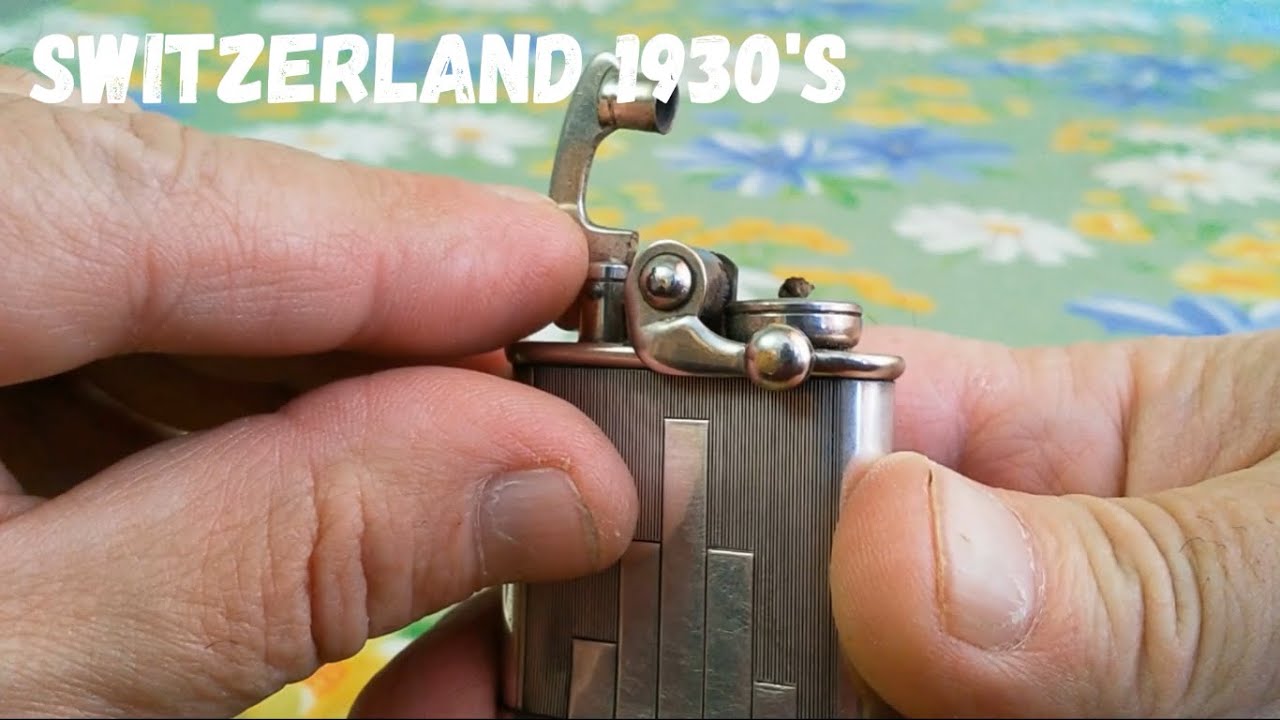 Very old vintage COLIBRI KICKSTART petrol pocket lighter Очень старая бензиновая карманная зажигалка