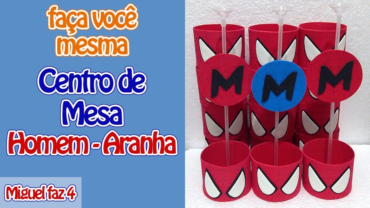 Como Fazer Centro de Mesa do Homem-Aranha | Criatividades da Dê
