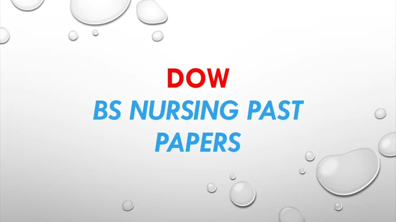 DOW Bs Nursing past paper      #dow#bsnursing#pastpapers#                         