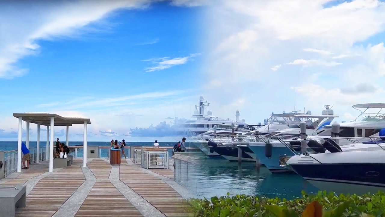 Miami Beach Walk : Marina to South Pointe Park (May 2022)