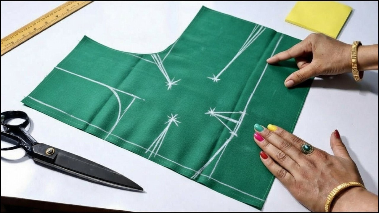 ब्लाउज़ में 4 Tucks लगाने का सबसे आसान तरीका | 4 Tucks Blouse Cutting and Stitching