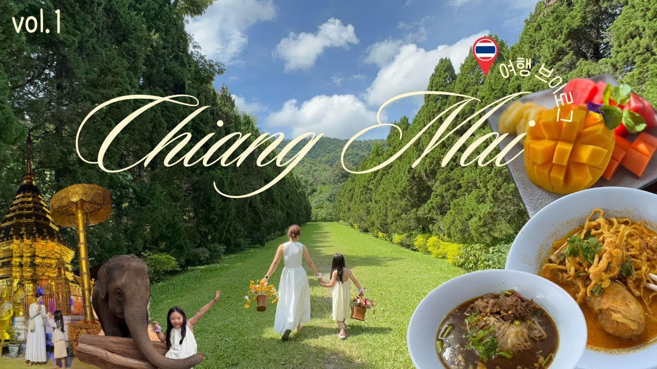 🇹🇭 치앙마이 여행 브이로그 vol.1 - 카오소이매싸이, 사이프레스레인, 몬쨈, 엘리핀팜, 푸푸페이퍼파크, 도이수텝 