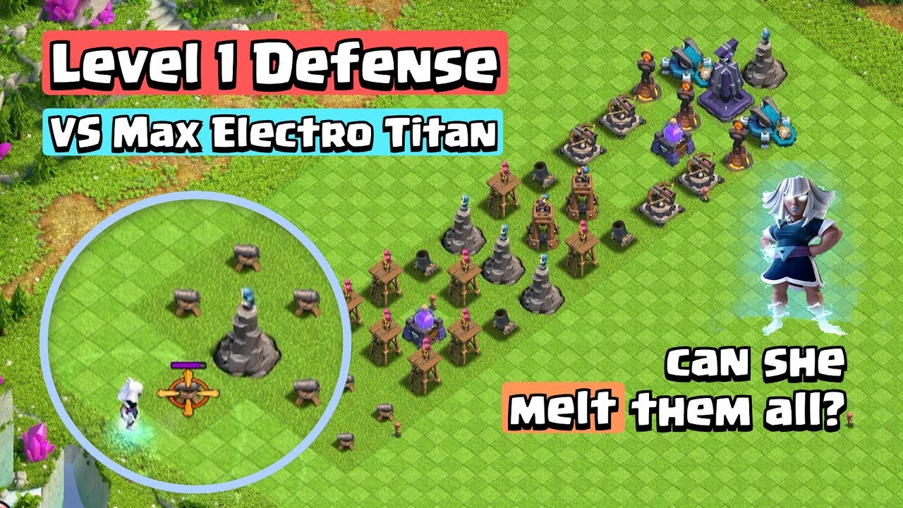 Electro Titan VS Level 1 Defense | Clash of Clans