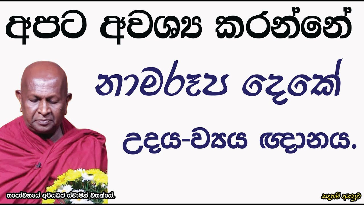 අපට අවශ්‍ය කරන්නේ නාමරූප දෙකේ උදය-ව්‍යය ඥානය.677පූජ්‍ය තපෝවනයේ අරියධජ හිමි