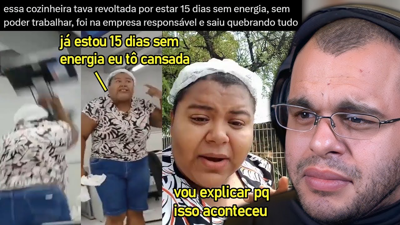 COZINHEIRA SURTA E QUEBRA TUDO EM COMPANHIA ELÉTRICA APÓS 15 DIAS SEM ENERGIA
