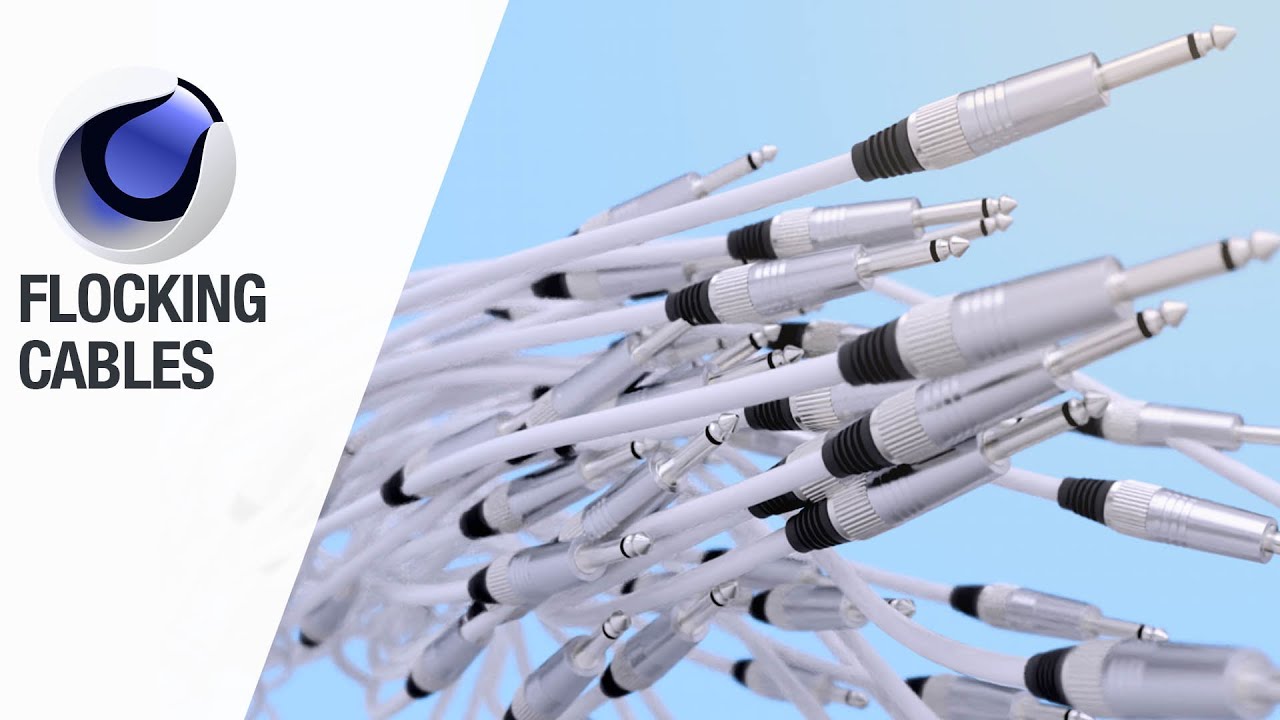 Flocking headphone jack Cables with Cinema 4D Mograph and Particles