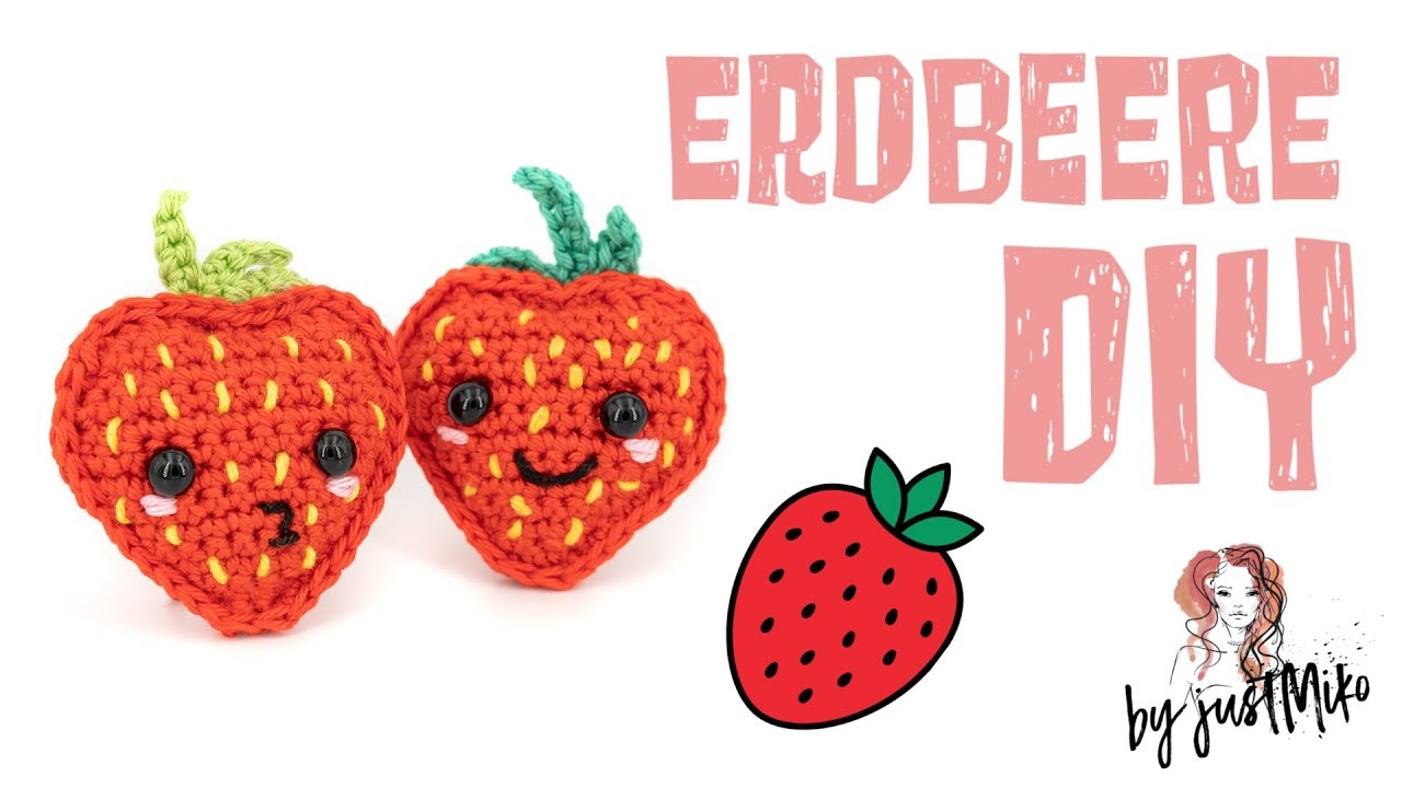 Erdbeer Schl&uuml;sselanh&auml;nger h&auml;keln 🍓*Do it Yourself* by justMiko