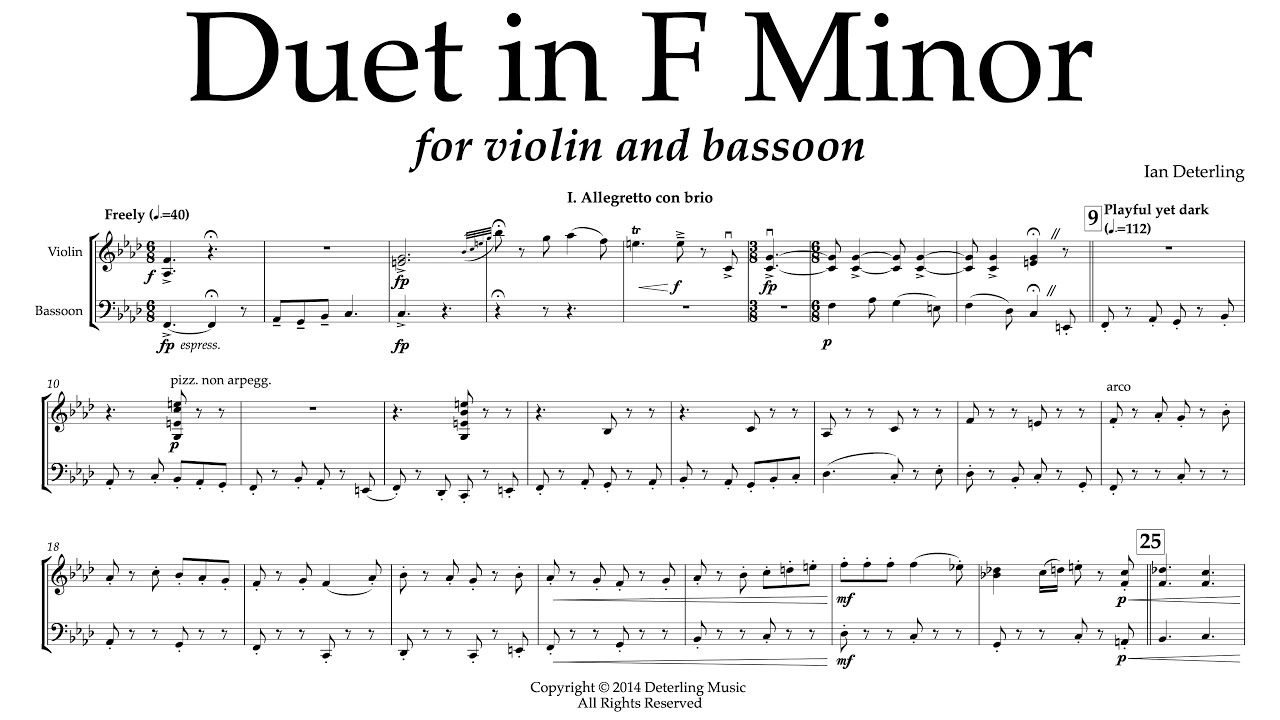 Duet for Violin and Bassoon in F Minor - Deterling