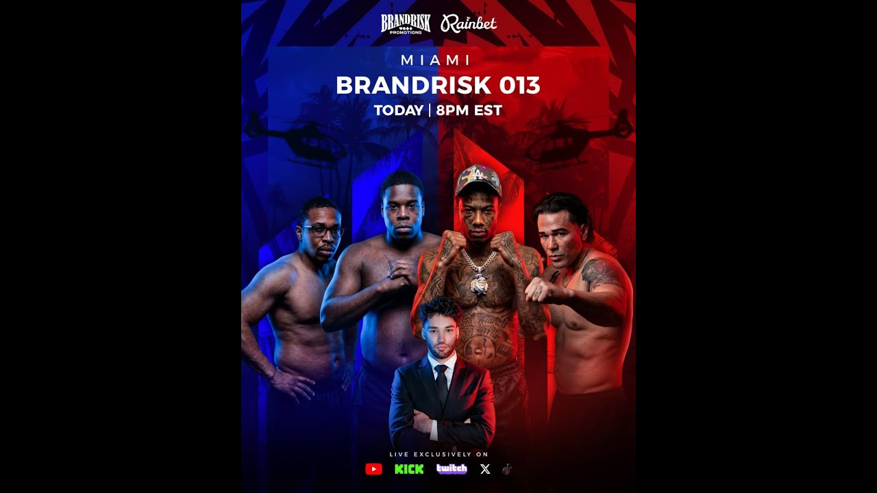 Blueface vs Chibu FULL FIGHT LIVE - Adin Ross ‘BrandRisk 13’ Boxing Event Livestream