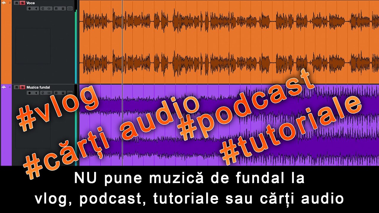 NU pune muzică de fundal la vlog, podcast, tutoriale sau cărți audio