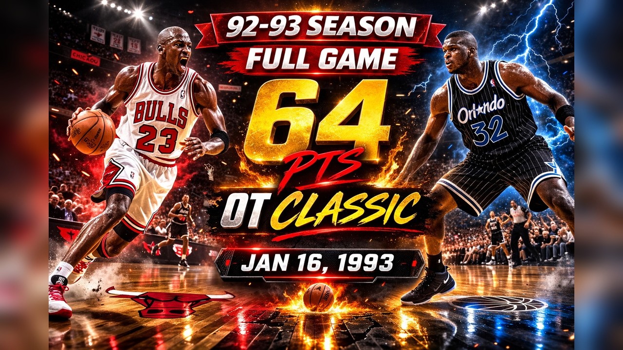 Michael Jordan 64 Points Shaquille O'Neal | Bulls vs Magic | 1-16-1993 FULL GAME | Overtime Classic