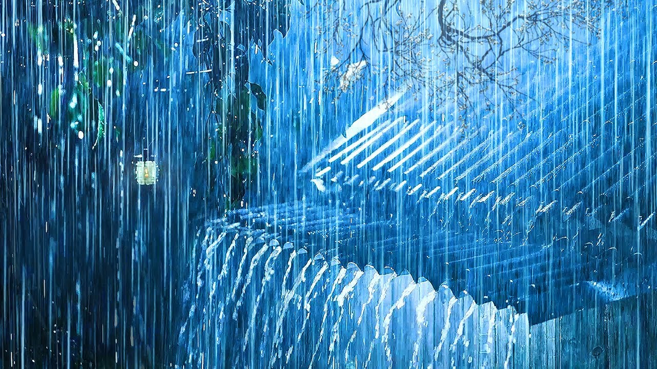Falling Asleep Instantly with Pounding Rain & Powerful Thunder on a Metal Roof in the Foggy Forest
