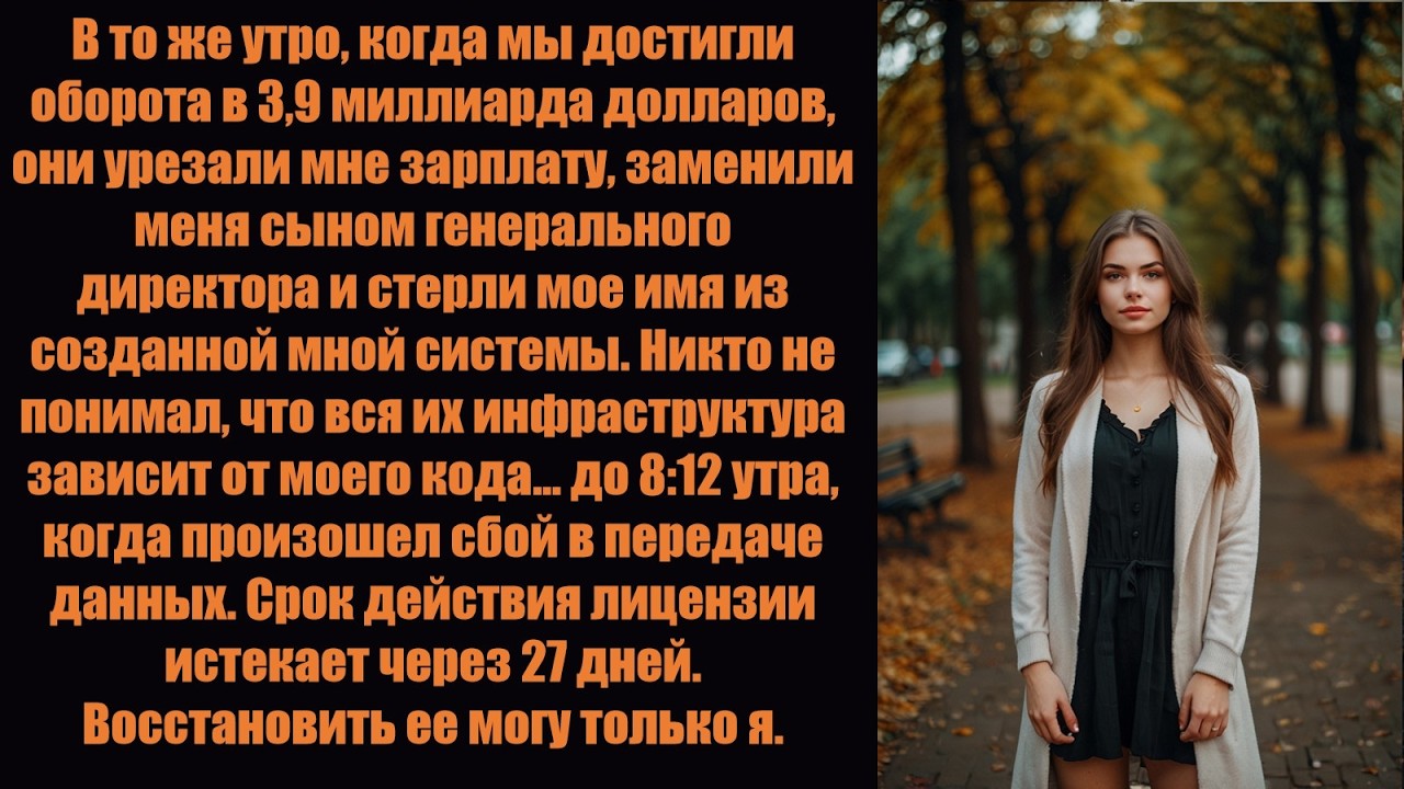 Мне снизили зарплату после того, как я спас их компанию от краха, — поэтому я отказался от своих сл.