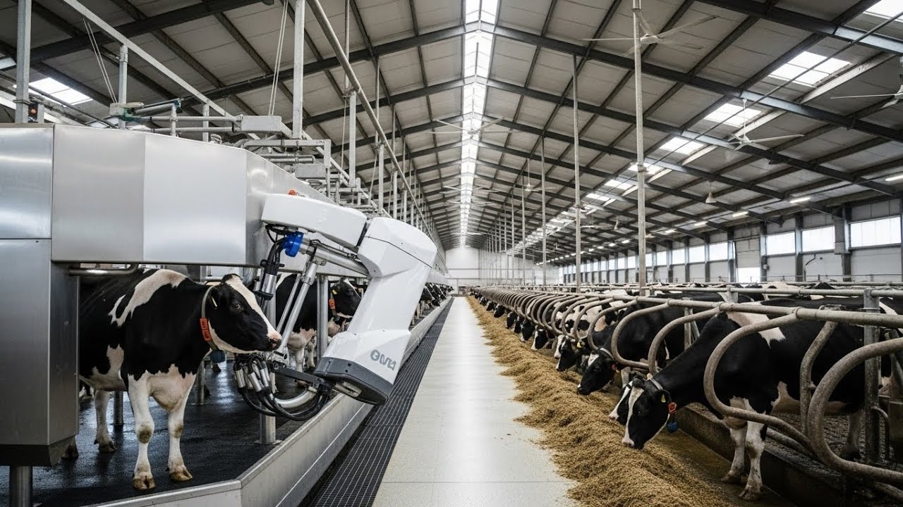 Future Dairy Tech | Fully Automated Robotic Cattle Shed | Smart Dairy Farming AI