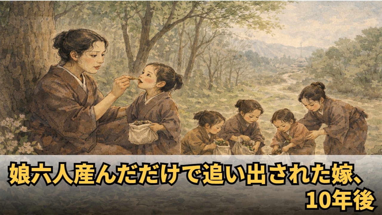 【感動】娘六人産んだだけで追い出された嫁、15年後|60代70代向け昔話|朗読|睡眠用
