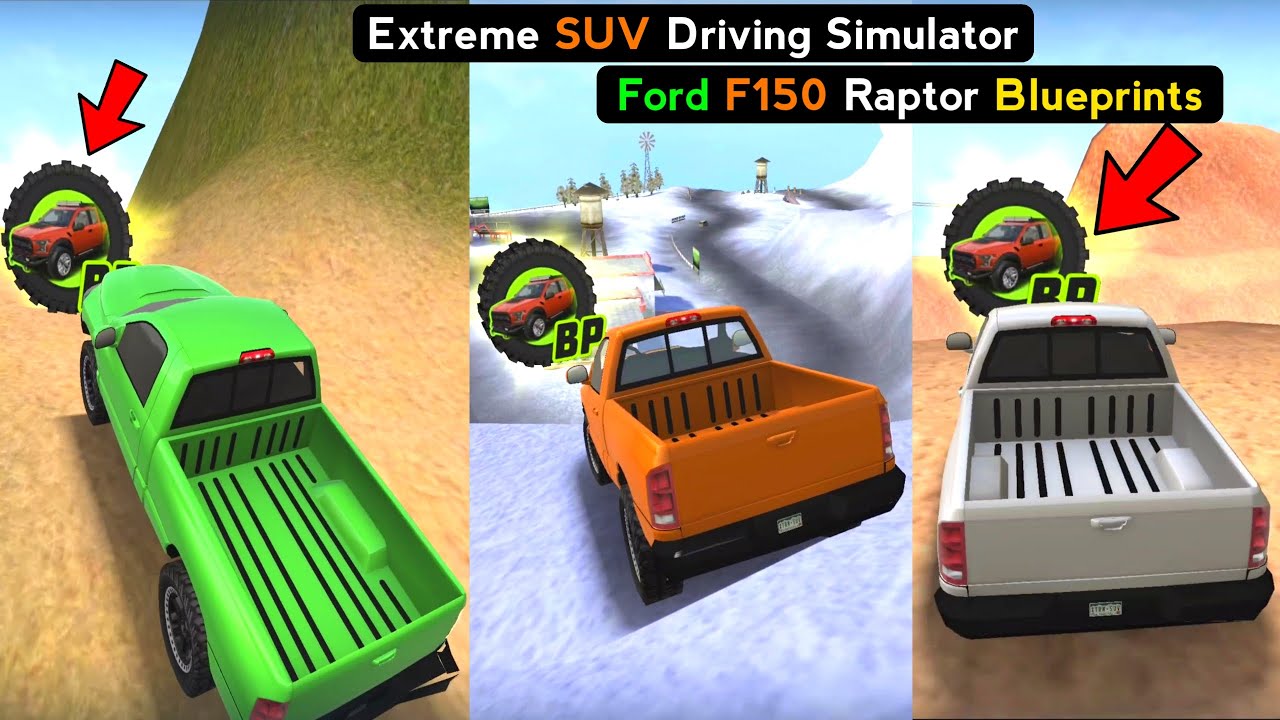 Extreme SUV Driving Simulator FORD F150 RAPTOR Blueprints Locations 2021 - Offroad SUV Android Game