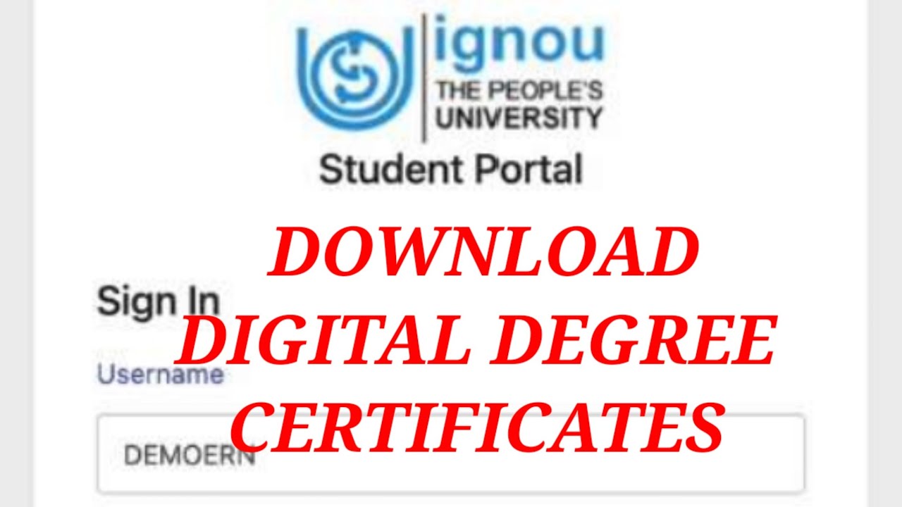 How to Download Digital Degree  || IGNOU ||