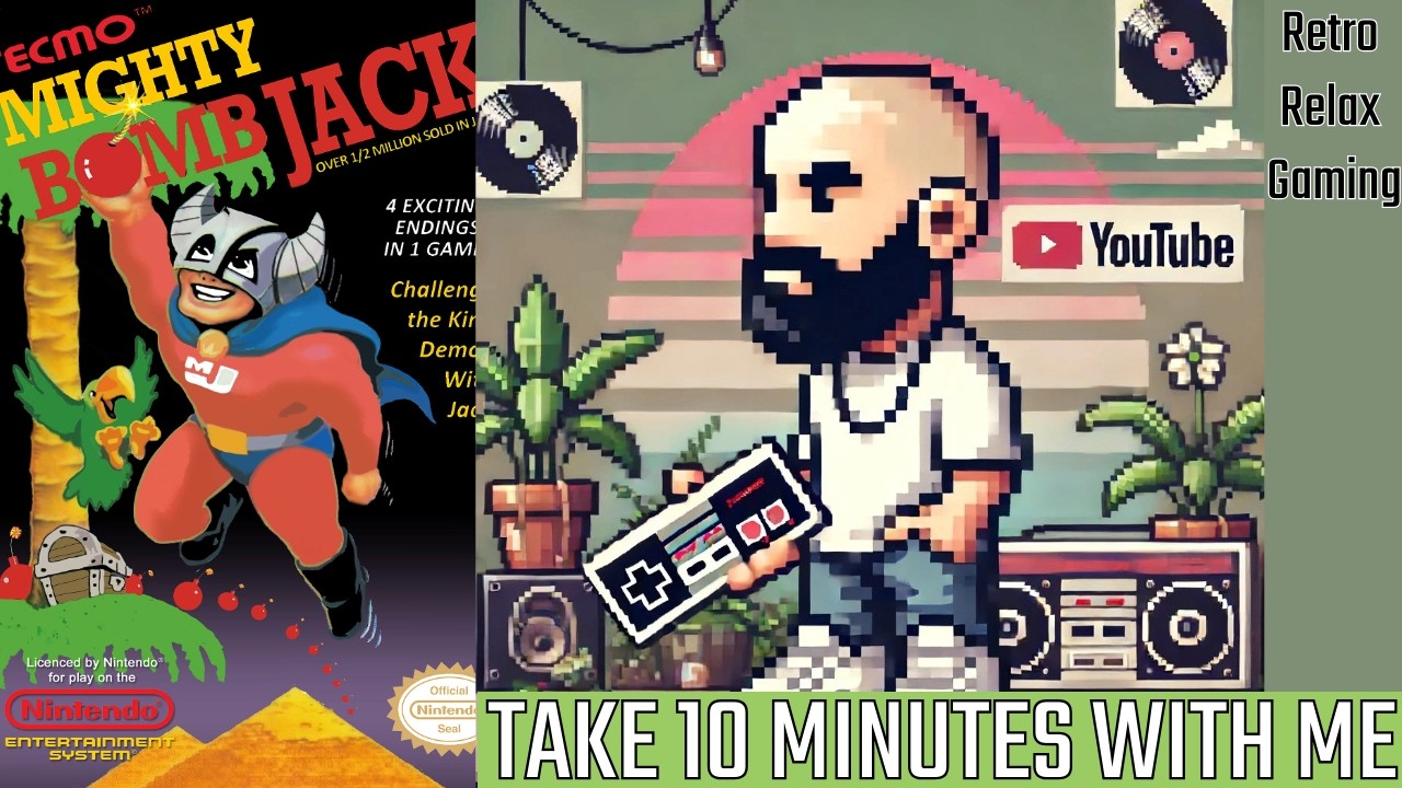 Nintendo NES Mighty Bomb Jack  (Take 10 Minutes with me gaming) #lofi #asmr #nintendolofi #chillhop