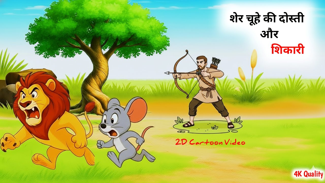 🦁🐭🎯 “शेर, चूहा और शिकारी” – डर और दोस्ती की अनोखी कहानी | Jungle Moral Story in Hindi