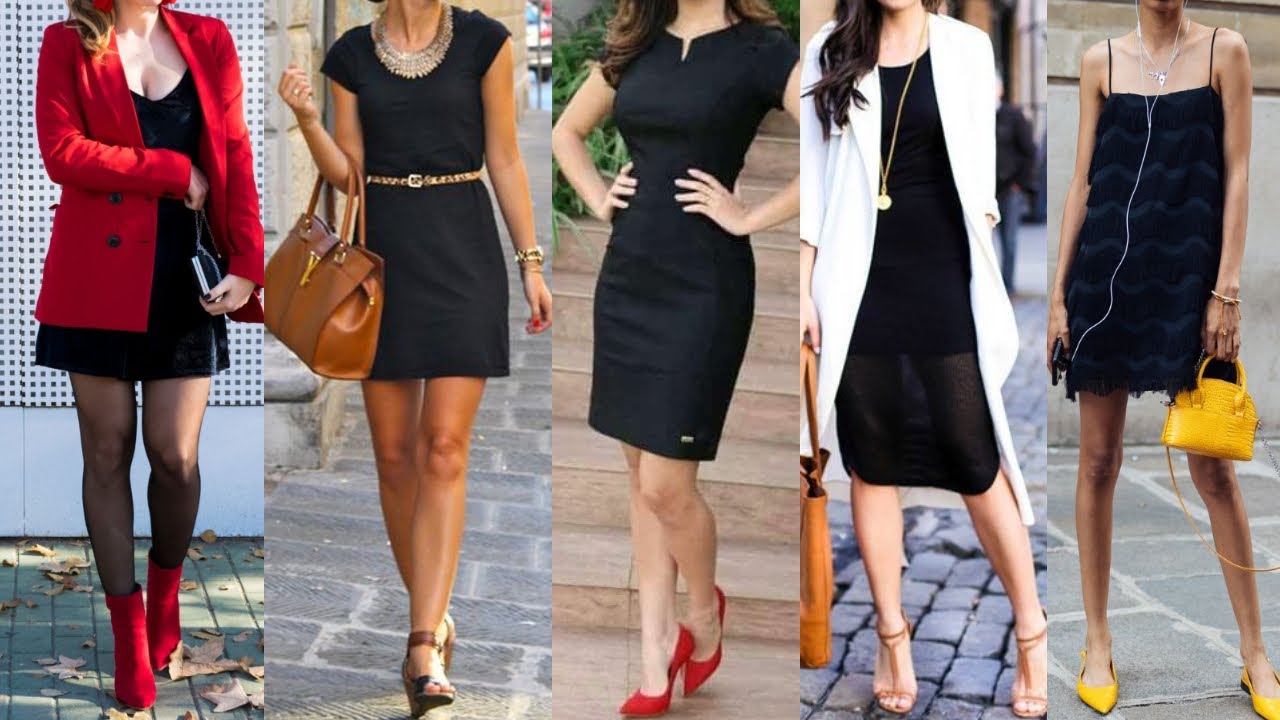 EL CLÁSICO E IMPRESCINDIBLE VESTIDO DE COLOR NEGRO COMO COMBINARLO / IDEAS PARA COMBINAR UN VESTIDO