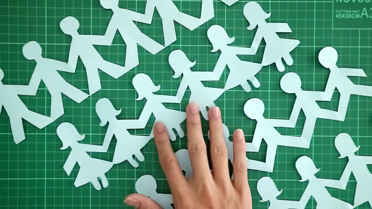 CARA MEMBUAT ORANG BERGANDENGAN TANGAN DARI KERTAS | People  tutorial easy