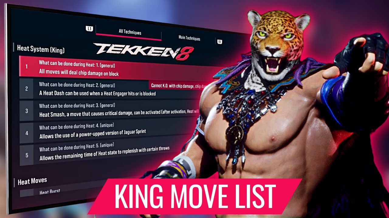 Tekken 8 King Move List (All Techniques)
