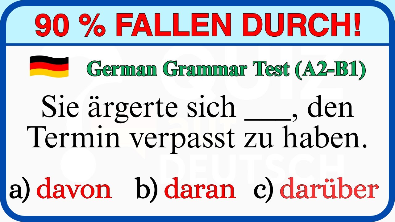 Deutsch Grammatik A2–B1 🇩🇪 | Schaffst du mehr als andere?