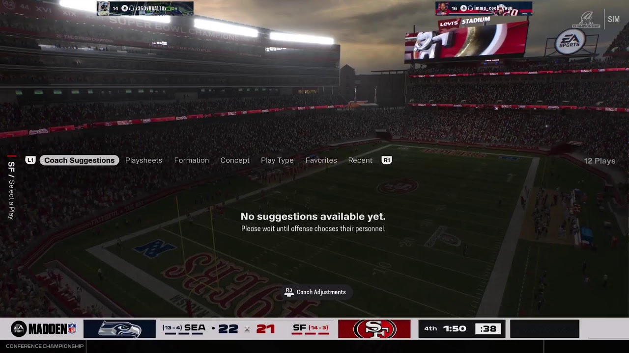 NFC Championship Seahawks vs 49ers