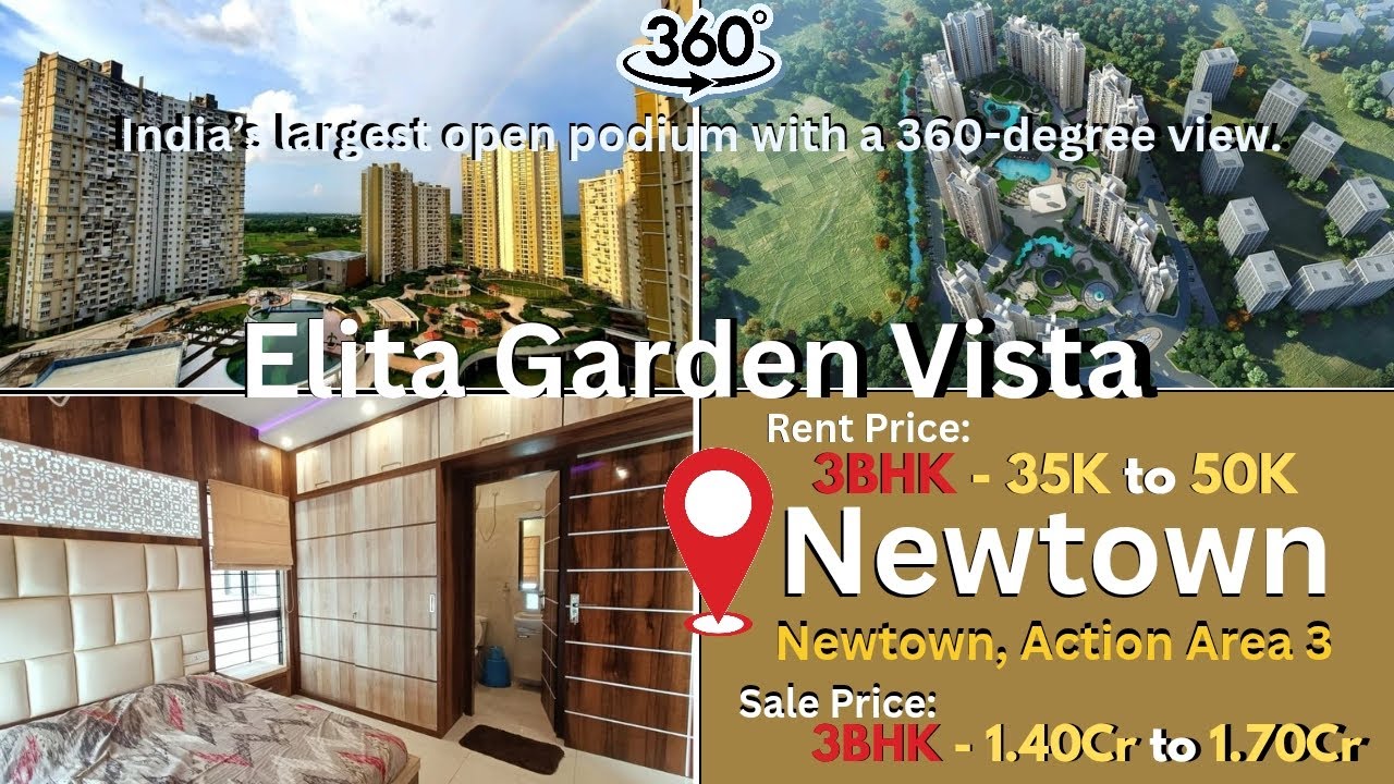 Elita Garden Vista । 3BHK flats in Newtown । Ready to Move flat  @RoyalKolkataProperties #rent #sale