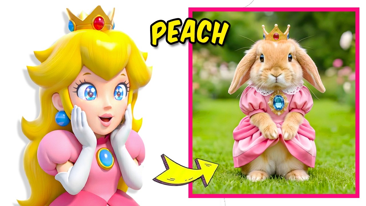 🍄🍑 Персонажи Super Mario Galaxy в образе кроликов 🐰🐇 Викторина «Угадай голос»: Марио, Йоши, Пич, ...