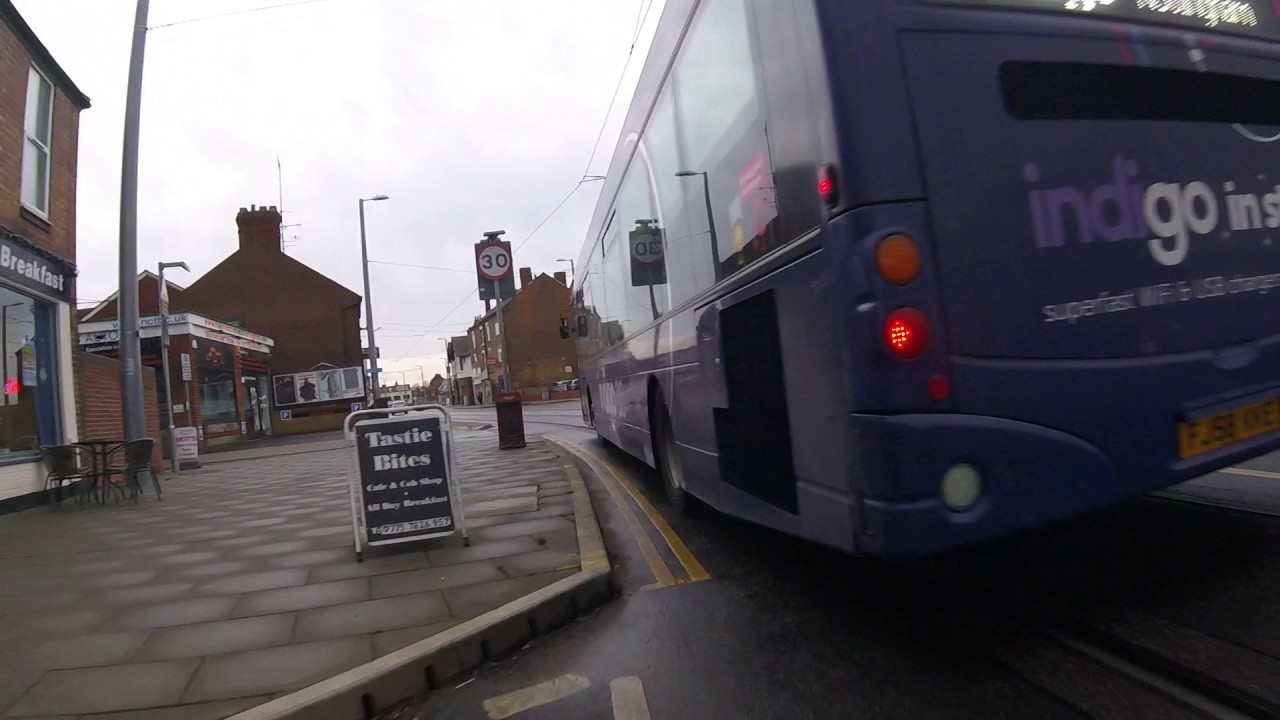 Pushed off the road by an Indigo bus