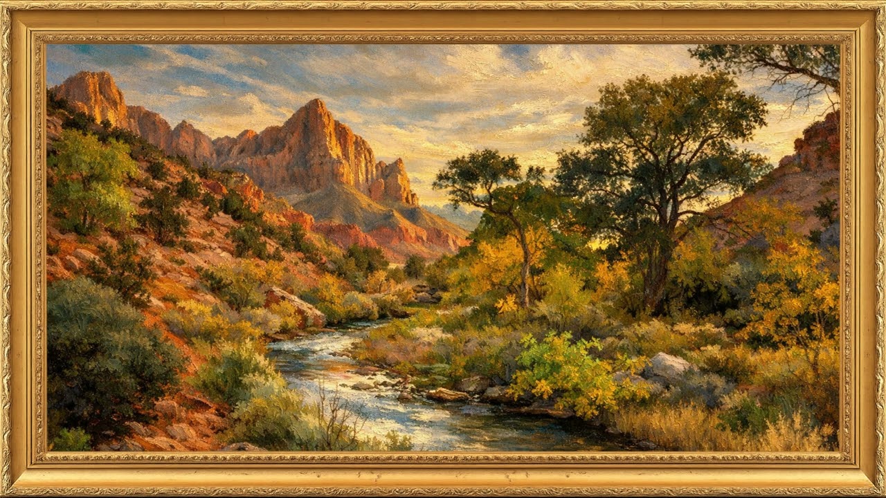 A Serene Canyon Dream | Beautiful Landscape Art Inspired by Nature | 4K Framed TV Art Screensaver