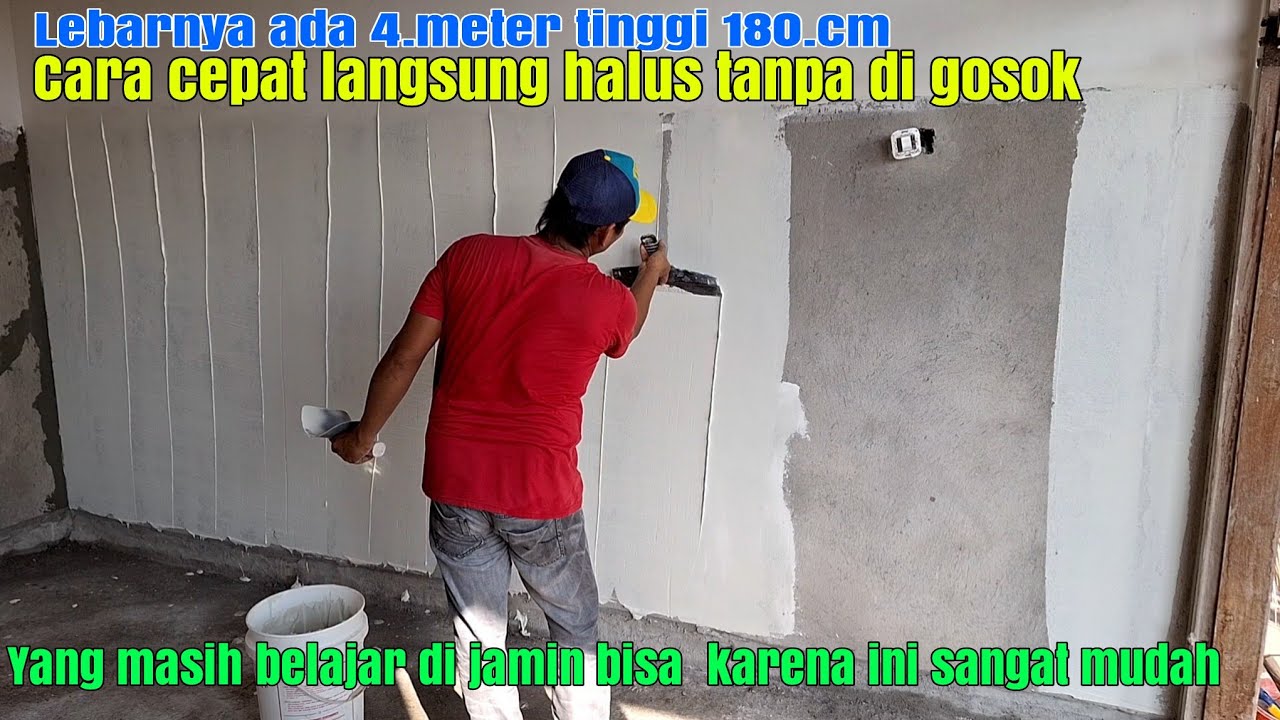 cara ngaci tembok acian putih cepat dan mudah