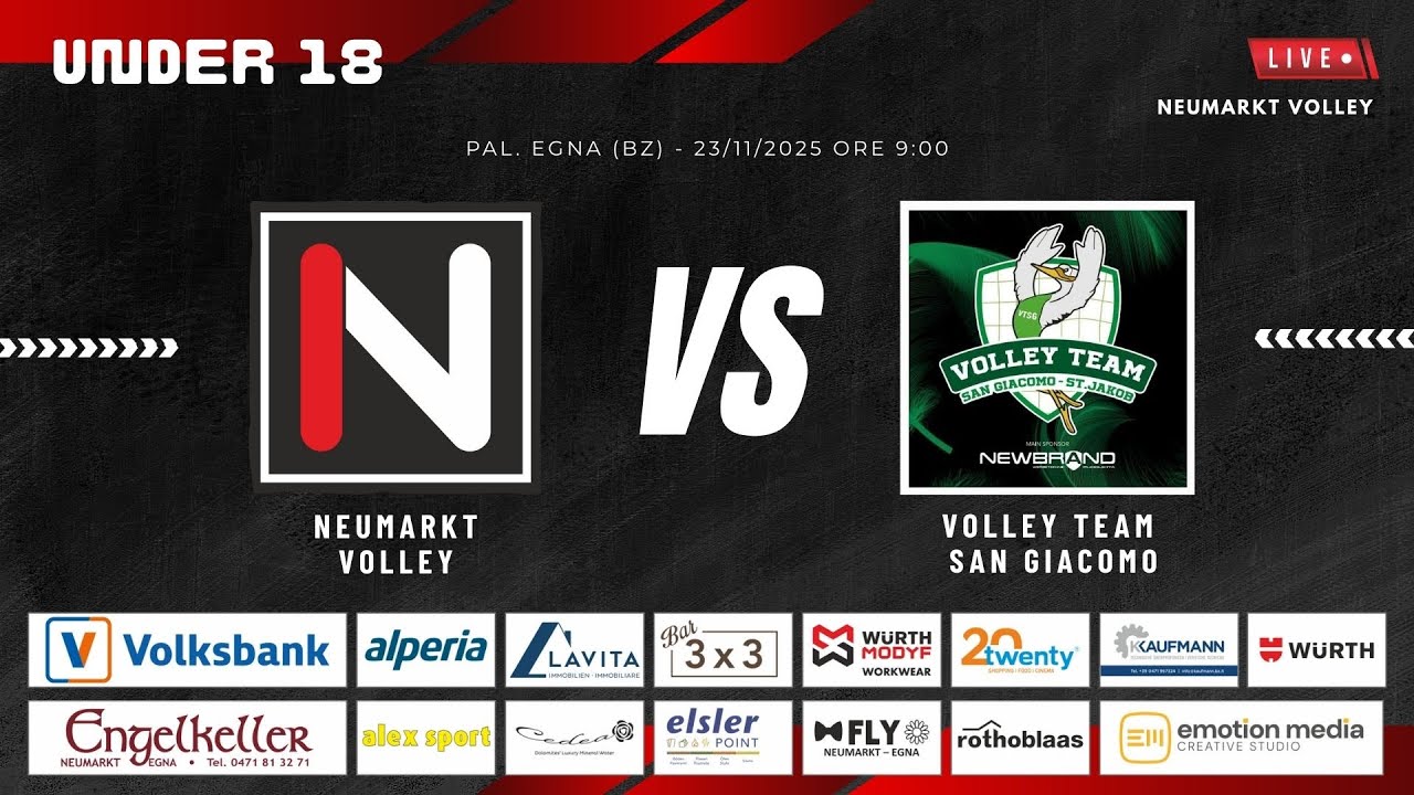 Campionato UNDER 18 Alto Adige|  NEUMARKT VOLLEY - TEAM SAN GIACOMO