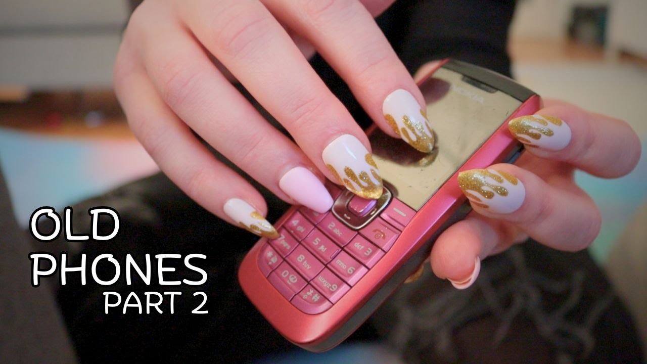 Old Phones Part 2🤳🏼Long Nails Tapping & Scratching ASMR