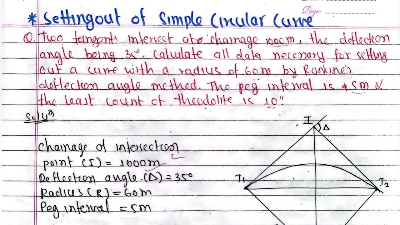 Setting out of Simple circular curve with Least count of Theodolite 10" | Surveying-II Civil 