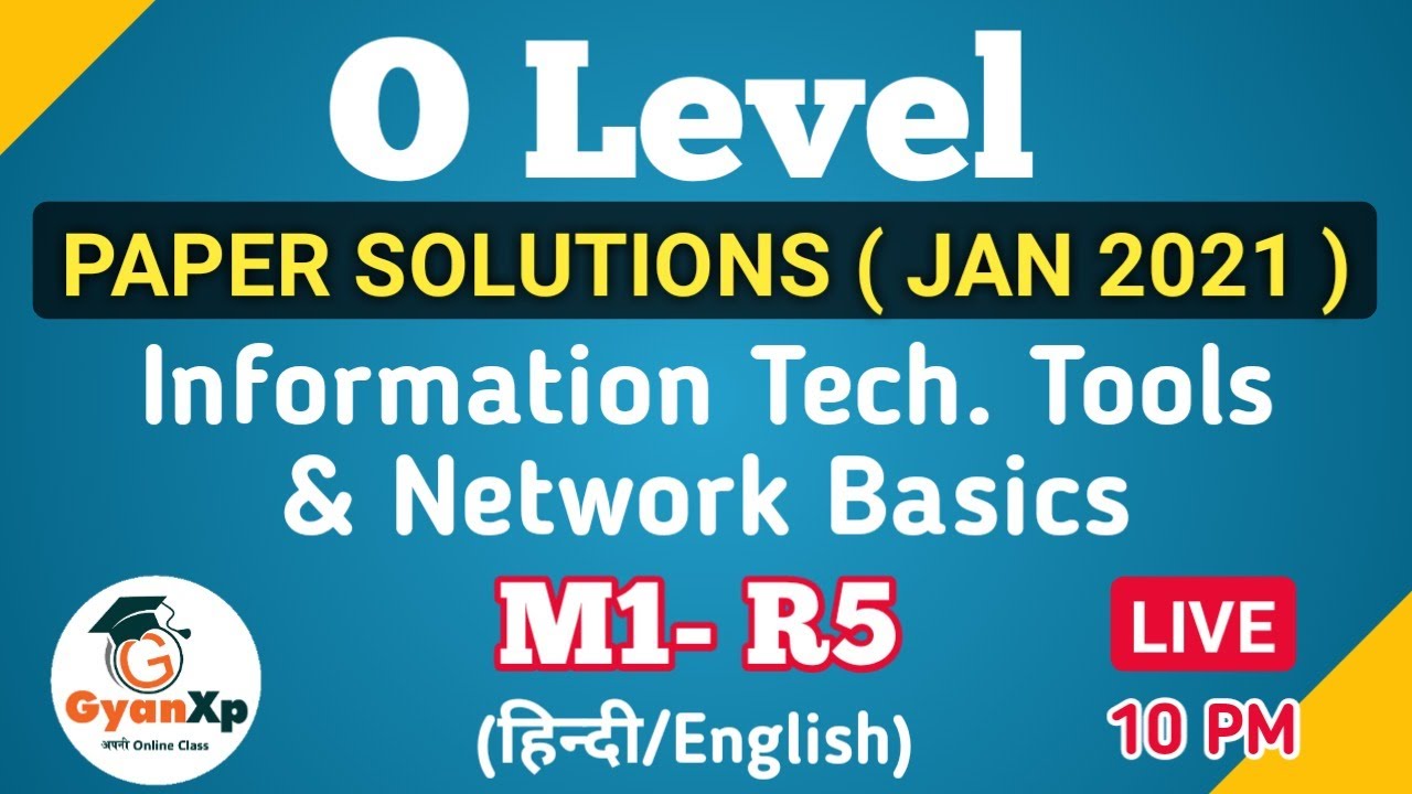 IT Tools & Network Basics (M1-R5) JAN 2021 Paper Solution | O Level Paper Solution