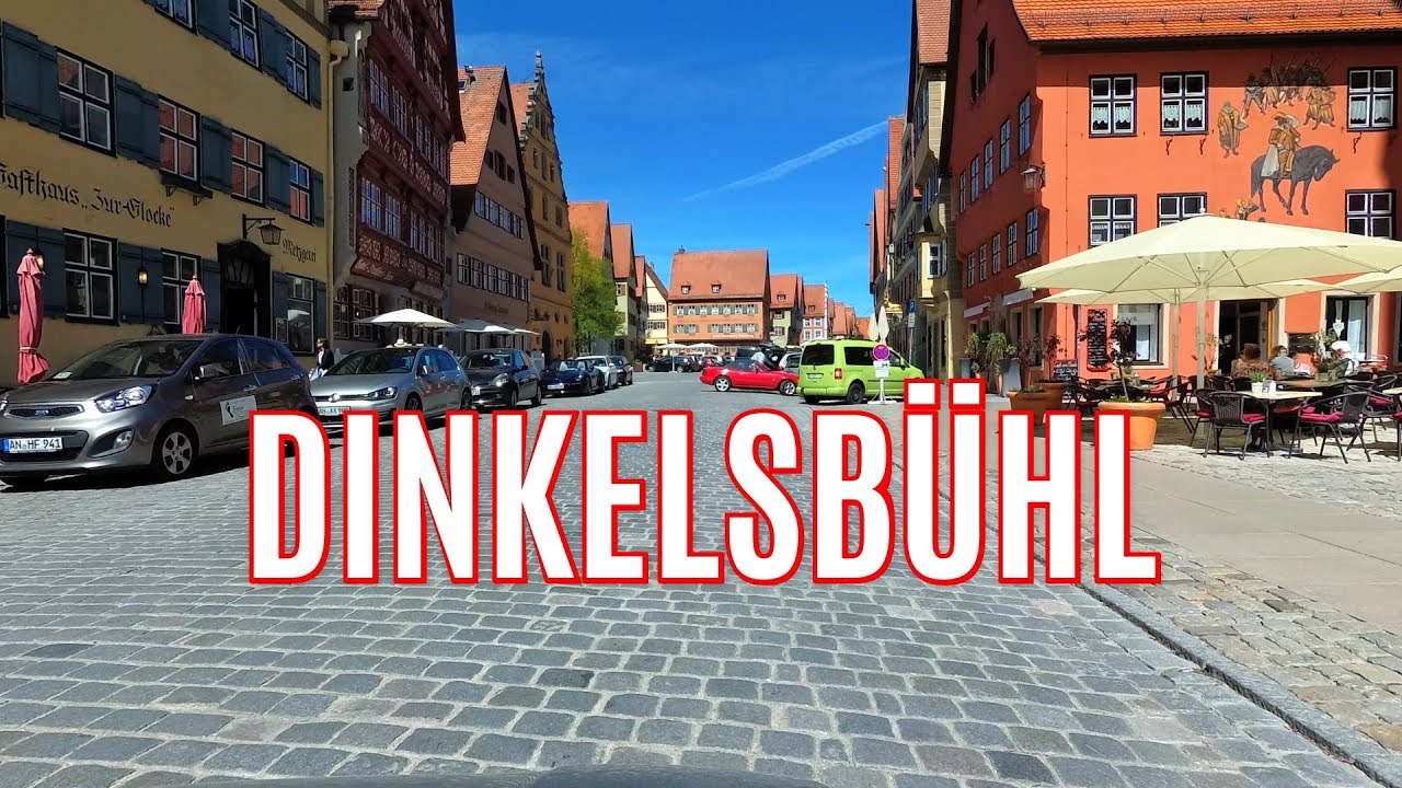 Dinkelsbühl (Franken) Fahrt durch die wunderschöne Altstadt 4K