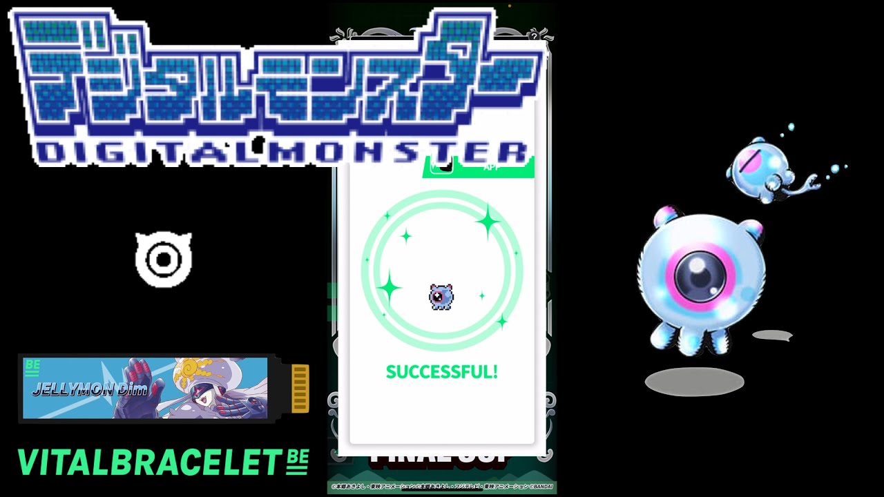 DIGIMON Vital Bracelet BE - PUYOMON || BEMemory Jellymon Dim Log 1