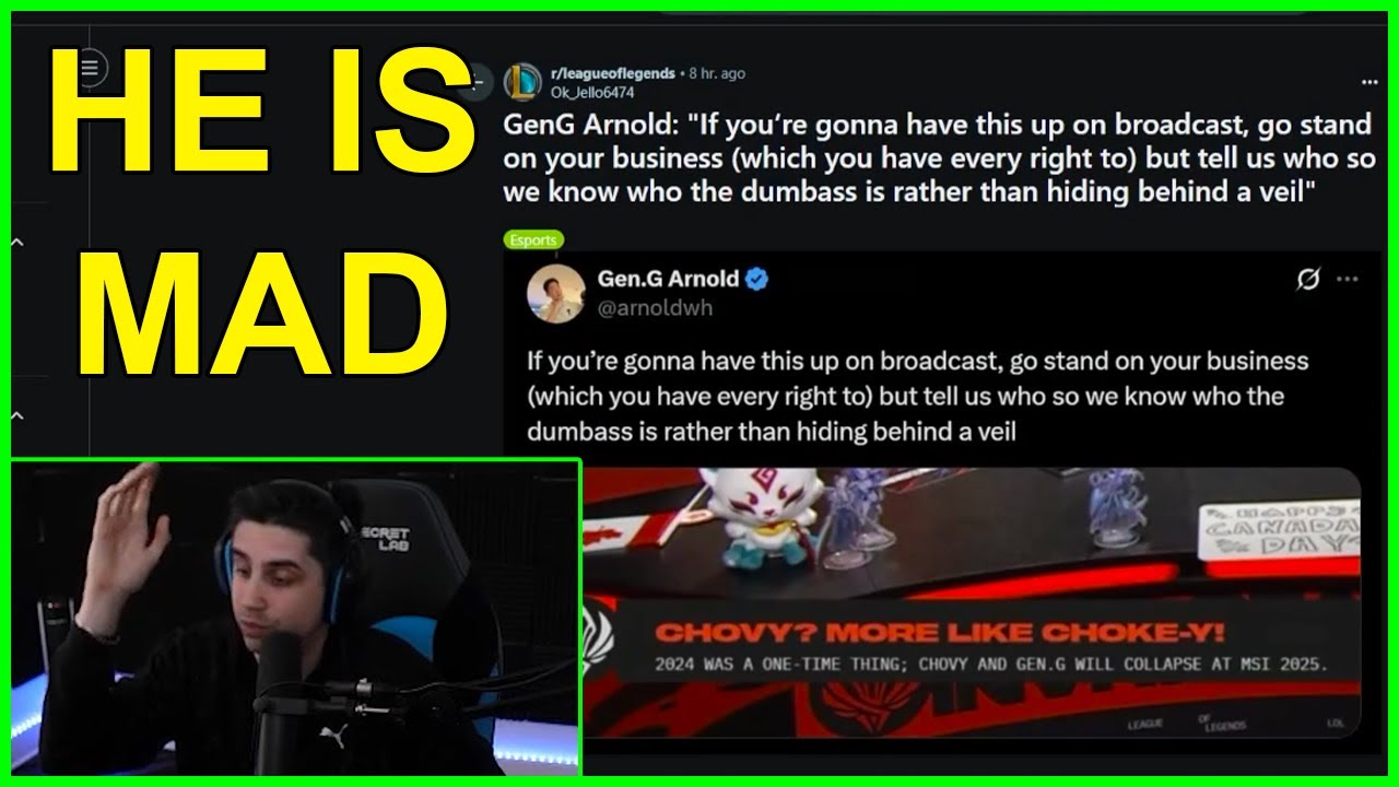 GenG CEO FURIOUS At RIOT Broadcast Trolling Chovy