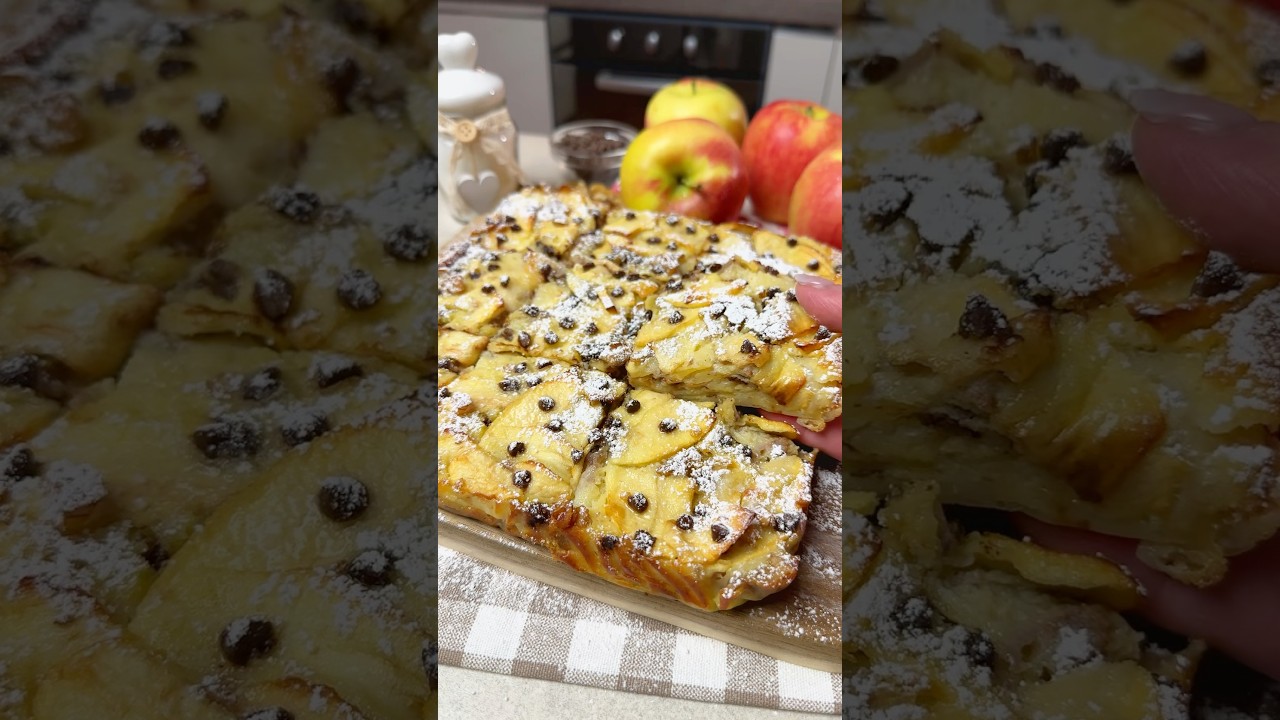 Torta tutte mele con gocce di cioccolato e noci 😋 #recipe