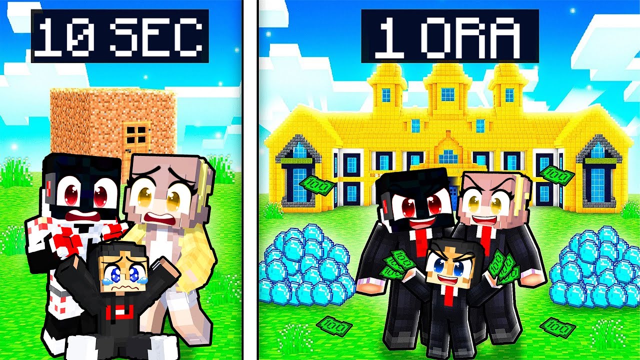CASA De BOGATI VS SARACI in 10 SECUNDE VS 1 ORA in Minecrafft!